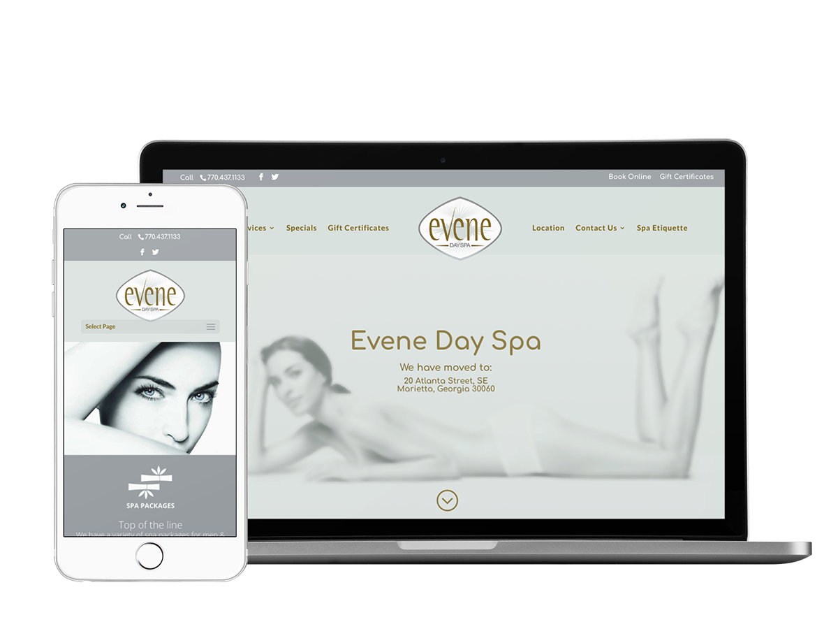 Event day spa website design.