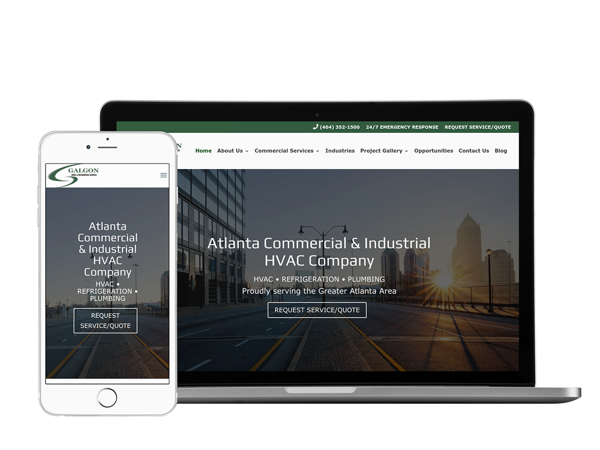 Atlanta industrial and commercial HVAC company website specializing in Galgon HVAC.