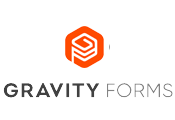 Gravity forms logo on a white background for wordpress services.