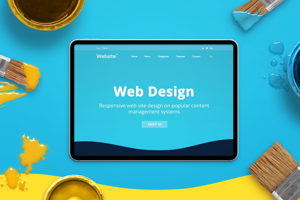 A tablet with web design tools and web content accessibility features.