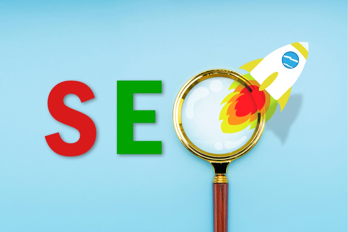 An SEO checklist magnifying glass.