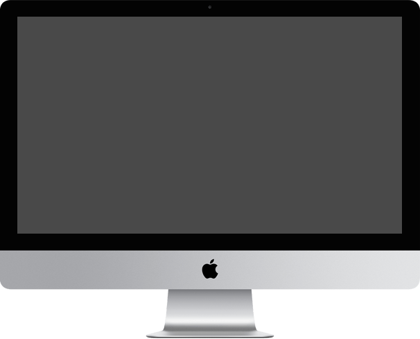 A digital marketing agency's Apple iMac monitor on a black background.