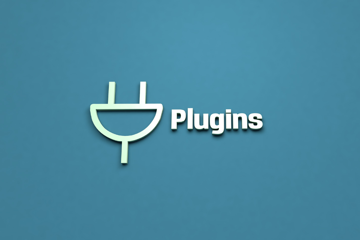 A plug symbol with the word "plugins" on its side.