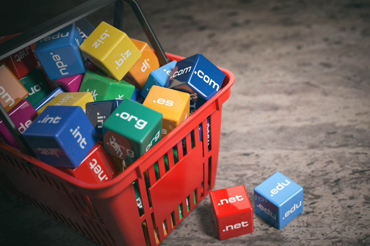 A red basket full of domain name servers.