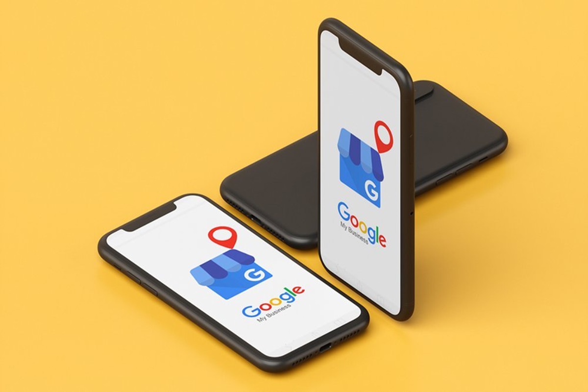 Phones with the google logo on it, perfect for those searching about Google My Business.