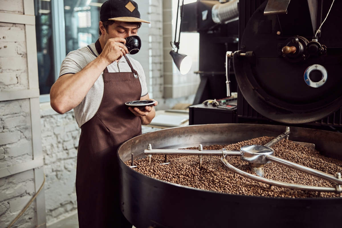 freshly roasted coffee beans