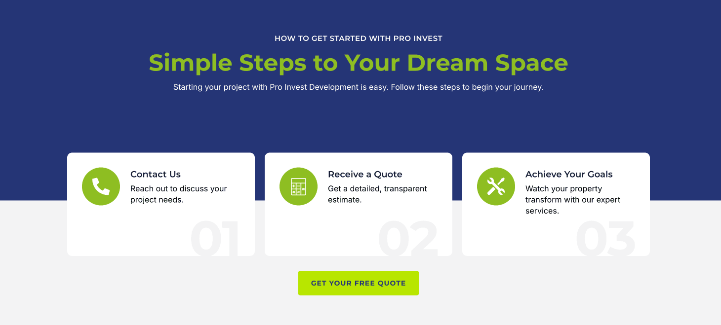 a screenshot of simple step to getting your dream space